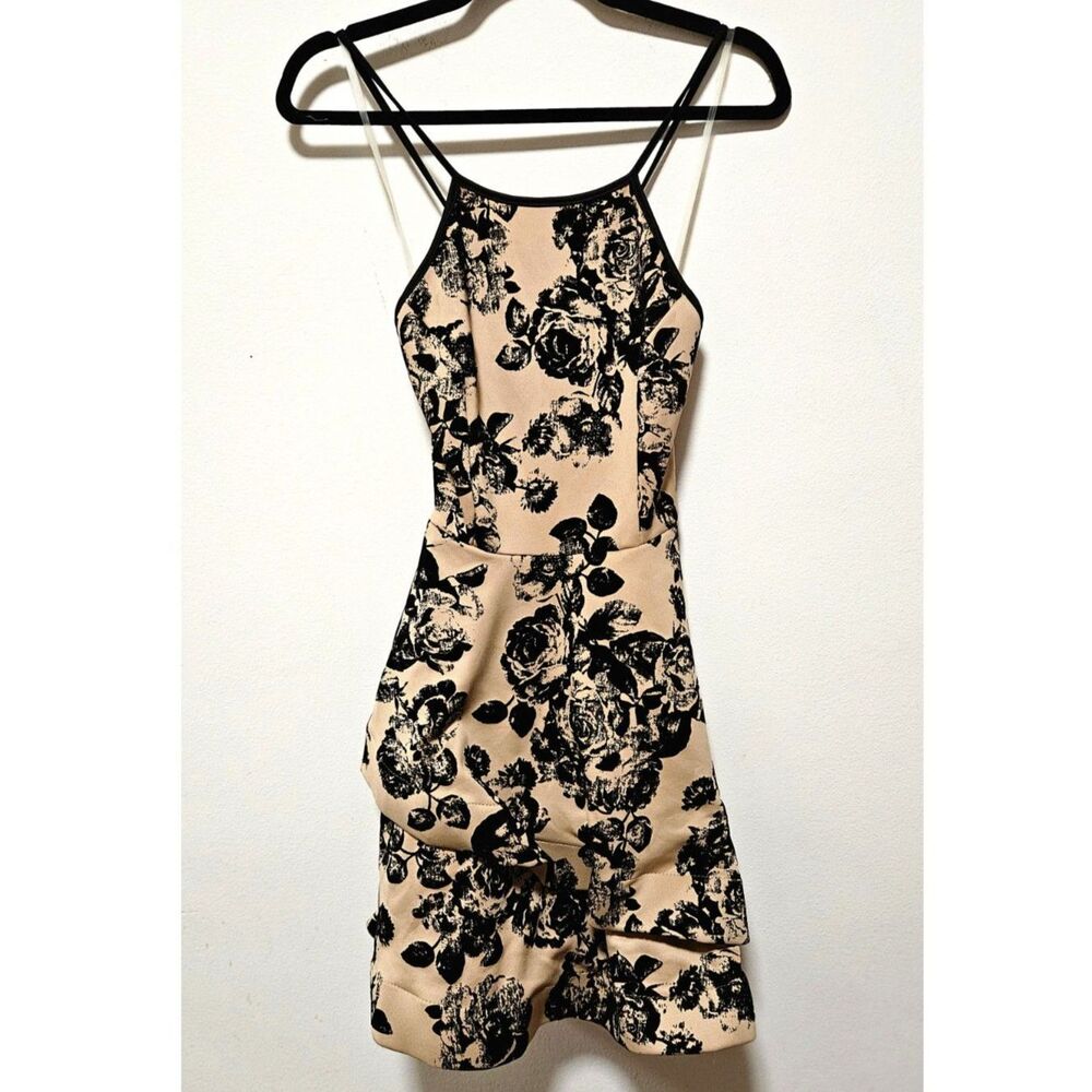 Windsor Floral Velvet Burnout Strappy Back Skater Dress S